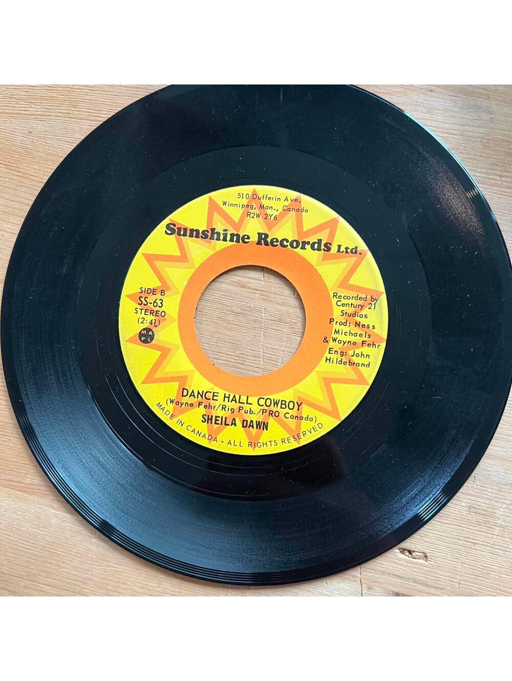 Sheila Dawn - Dance Hall Cowboy/Once in a Lifetime 45rpm VG+ R10